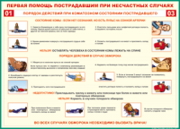 Таблица Порядок действий при коматозном состоянии пострадавшего 1000*1400 винил - «globural.ru» - Нижний Тагил