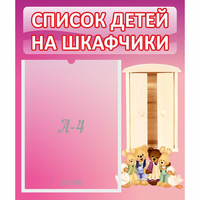 Стенд "Список детей на шкафчики" - «globural.ru» - Нижний Тагил