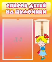 Стенд "Список детей на шкафчики" №6 - «globural.ru» - Нижний Тагил