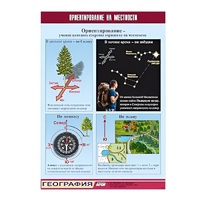 Таблица демонстрационная "Ориентирование на местности" (винил 100х140) - «globural.ru» - Нижний Тагил
