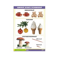 Таблица демонстрационная "Одинаковый, похожий и противоположный" (винил 70x100) - «globural.ru» - Нижний Тагил