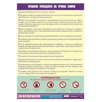 Таблица демонстрационная "Правила поведения на уроках химии" (винил 70х100) - «globural.ru» - Нижний Тагил